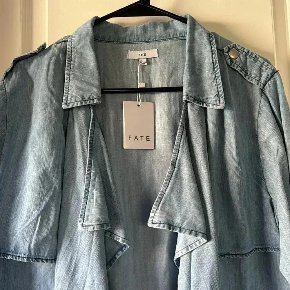 NWT Jean jacket cardigan large by fate / G19 - Picture 3 of 5